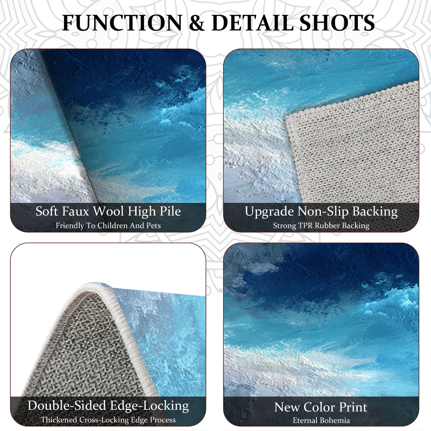 Set Of 3 Kitchen Rugs Non Slip Washable Abstract Pattern Soft Mat_voghion.com