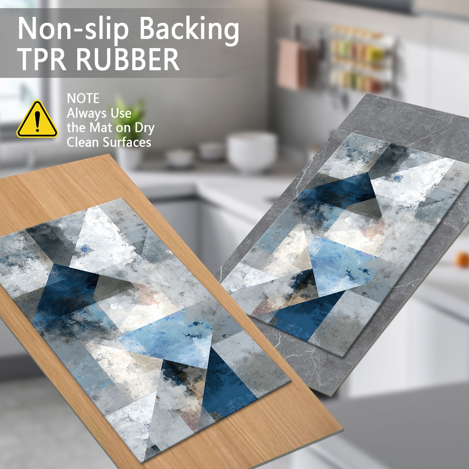 Set Of 3 Kitchen Rugs Non Slip Washable Abstract Pattern Soft Mat_voghion.com