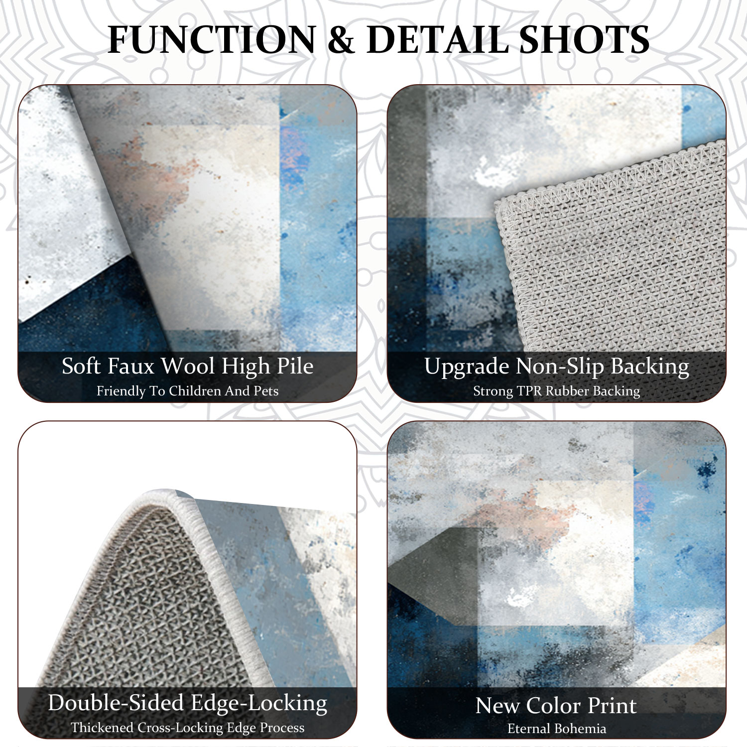 Set Of 3 Kitchen Rugs Non Slip Washable Abstract Pattern Soft Mat_voghion.com
