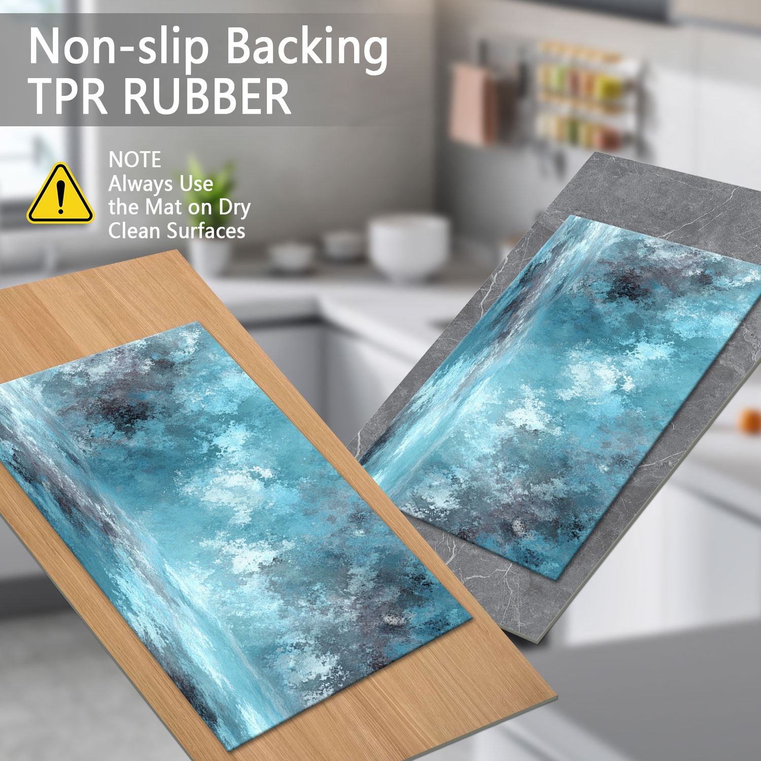 Three-piece Kitchen Rug Set Washable Non-slip Abstract Pattern_voghion.com