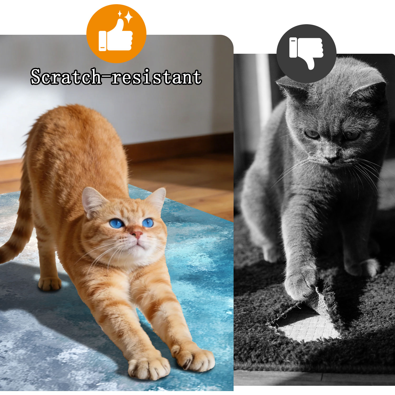Kitchen Rug Set 3-piece Non-slip Washable Abstract Floor Mat_voghion.com
