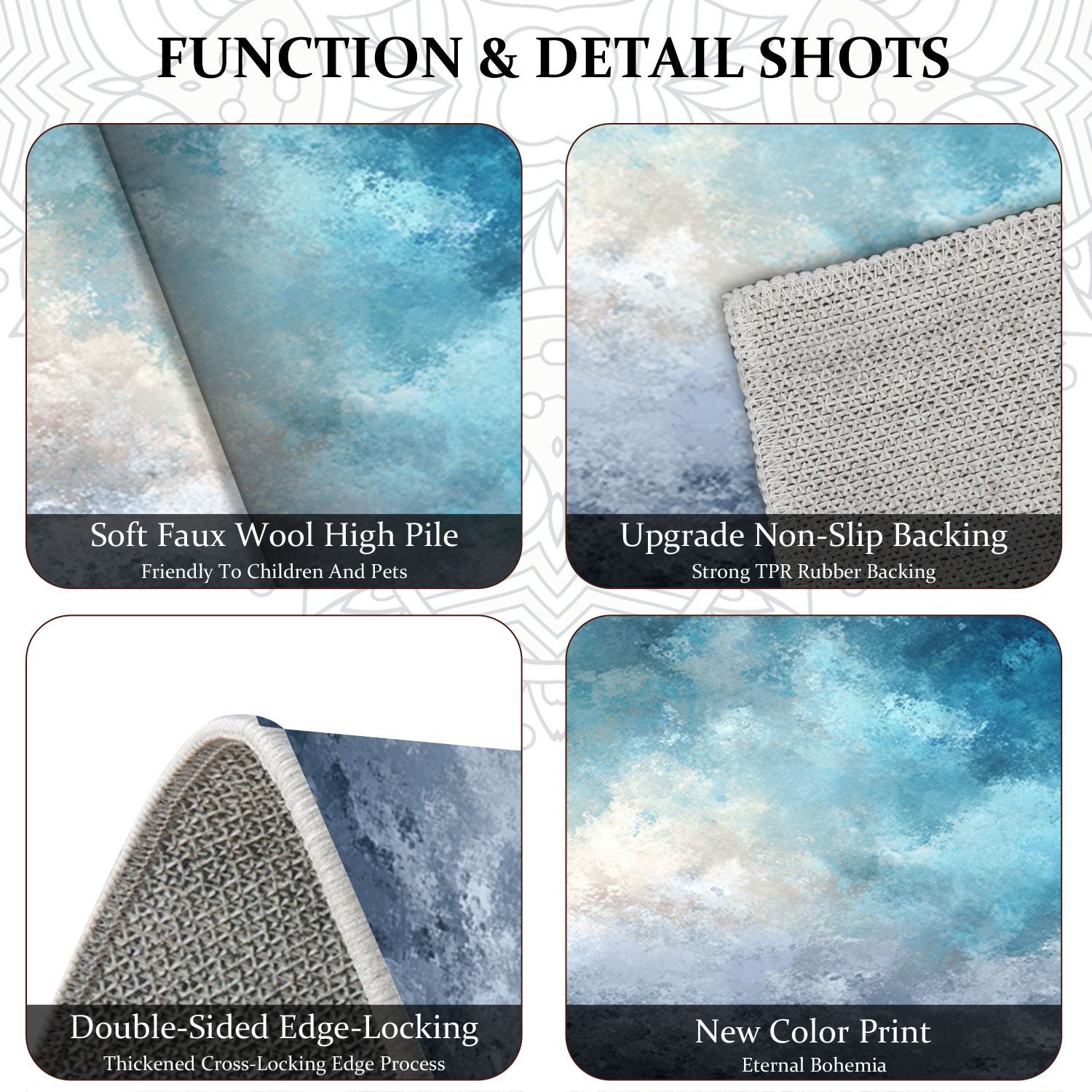 Kitchen Rug Set 3-piece Non-slip Washable Abstract Floor Mat_voghion.com