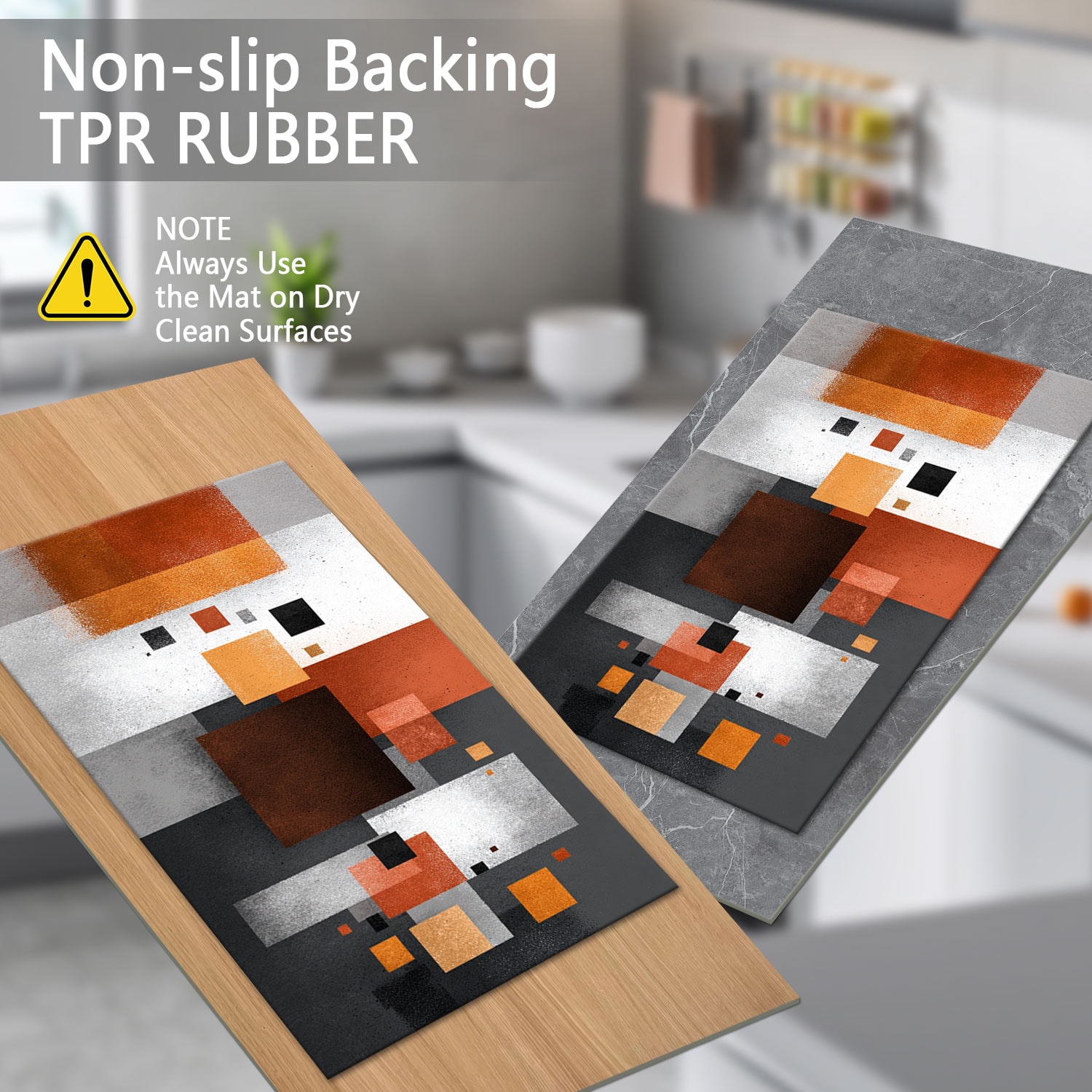 Three Piece Kitchen Rug Set Non Slip Abstract Washable Kitchen Runner_voghion.com