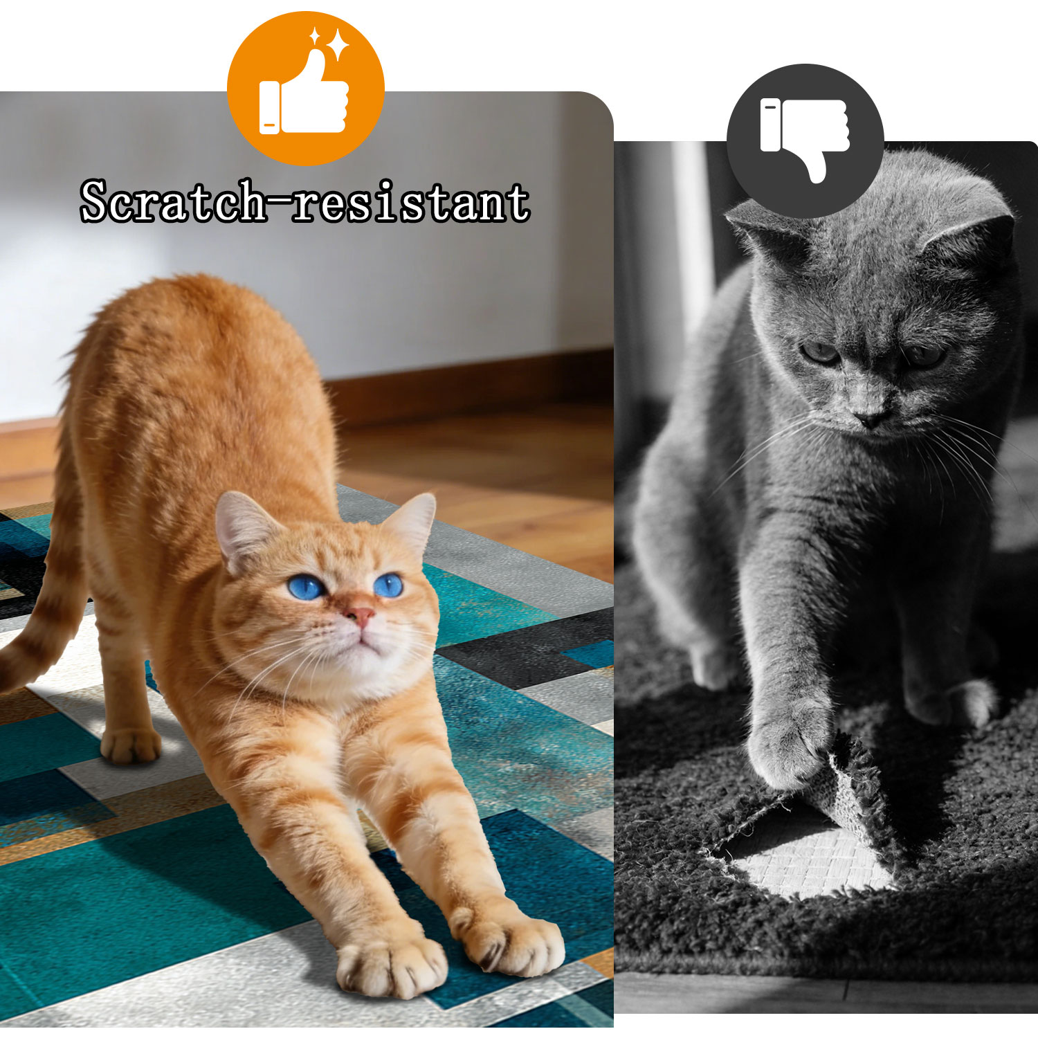 Three-piece Kitchen Rug Set Non-slip Abstract Pattern Floor Mat_voghion.com