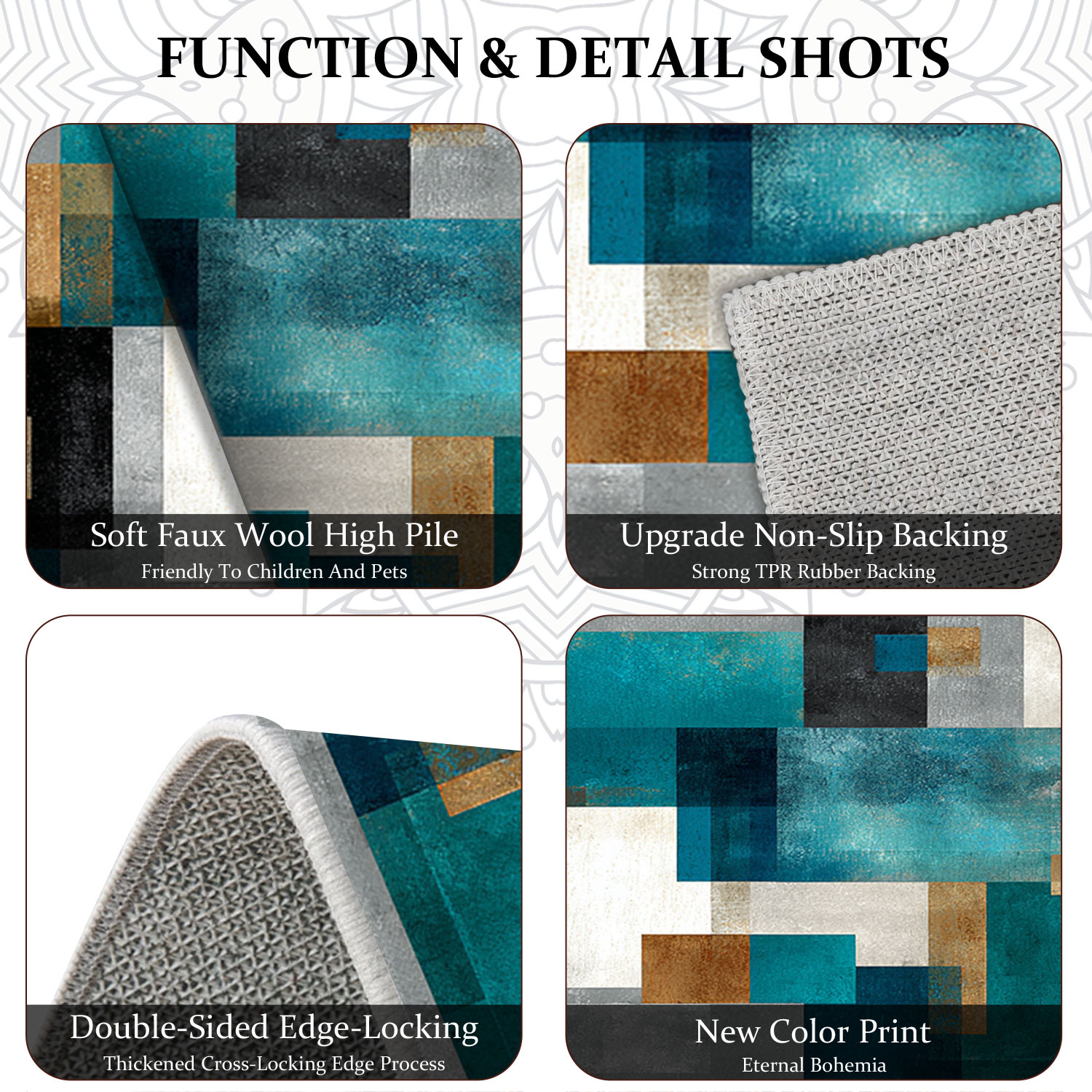 Three-piece Kitchen Rug Set Non-slip Abstract Pattern Floor Mat_voghion.com