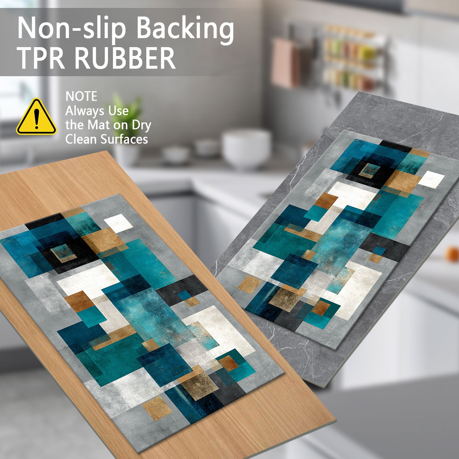 Three-piece Kitchen Rug Set Non-slip Abstract Pattern Floor Mat_voghion.com