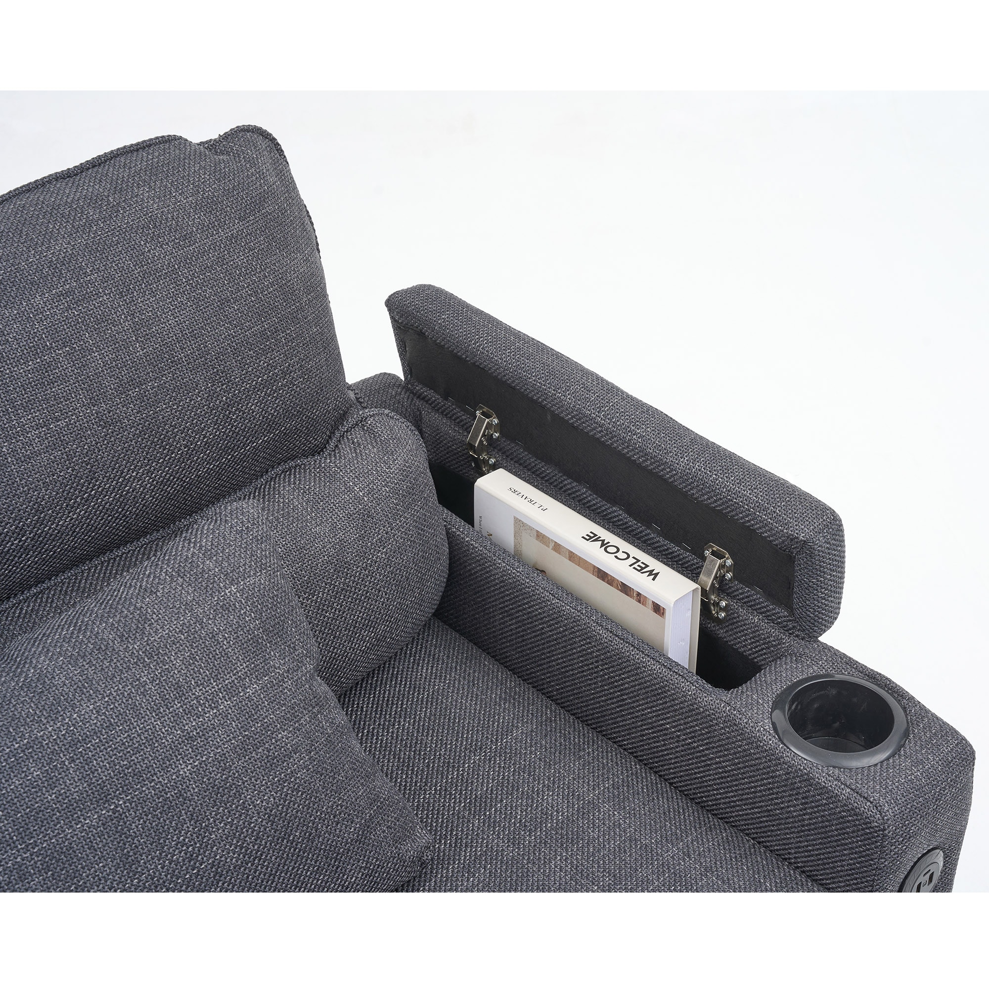 Convertible Sleeper Sofa 2 in 1, L-Shaped Couches for Living Room, Pull Out Sectional Futon Sofa Bed with Storage Space, USB Ports and Cup Holders for Bedroom, (Dark Gray) Convertible Sleeper Sofa 2 in 1, L-Shaped Couches for Living Room, Pull Out Sectional Futon Sofa Bed with Storage Space, USB Ports and Cup Holders for Bedroom, (Dark Gray)