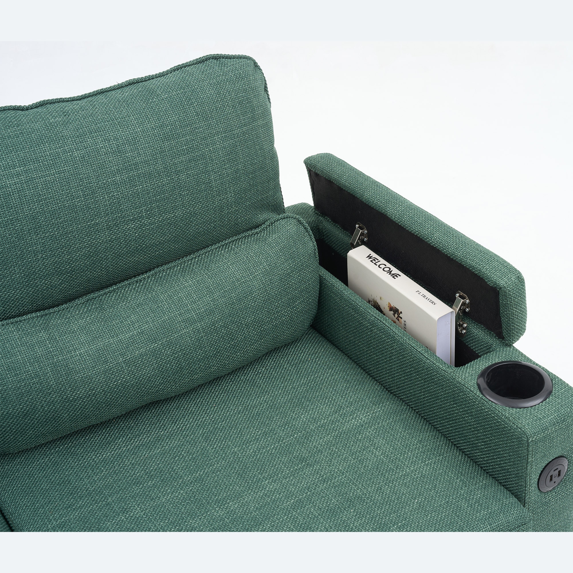 Convertible Sleeper Sofa 2 in 1, L-Shaped Couches for Living Room, Pull Out Sectional Futon Sofa Bed with Storage Space, USB Ports and Cup Holders for Bedroom(Green) Convertible Sleeper Sofa 2 in 1, L-Shaped Couches for Living Room, Pull Out Sectional Futon Sofa Bed with Storage Space, USB Ports and Cup Holders for Bedroom(Green)
