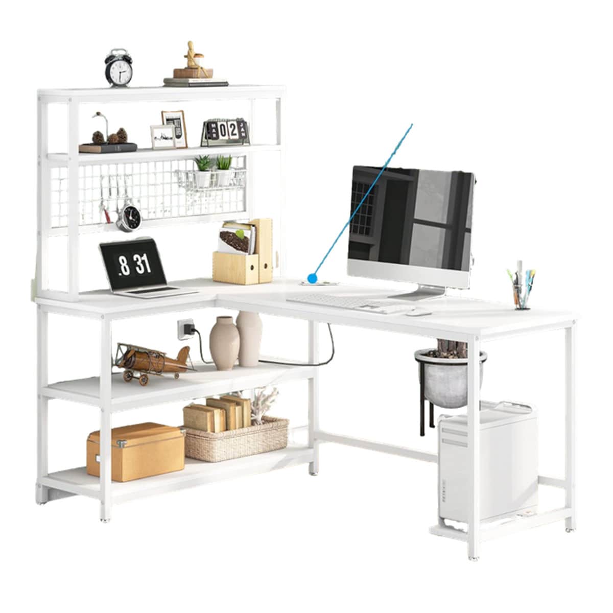 L-Shaped Desk ,Office Desk,Study Writing Table,white_voghion.com