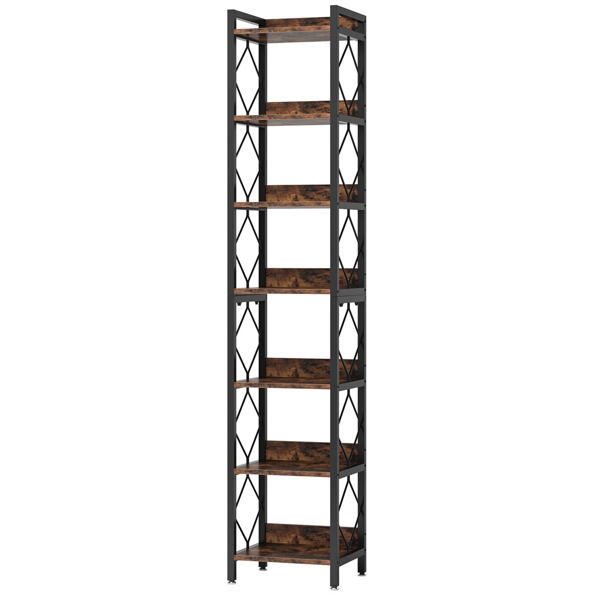 7-Tier Corner Shelf, Bookshelf Corner Bookcase_voghion.com