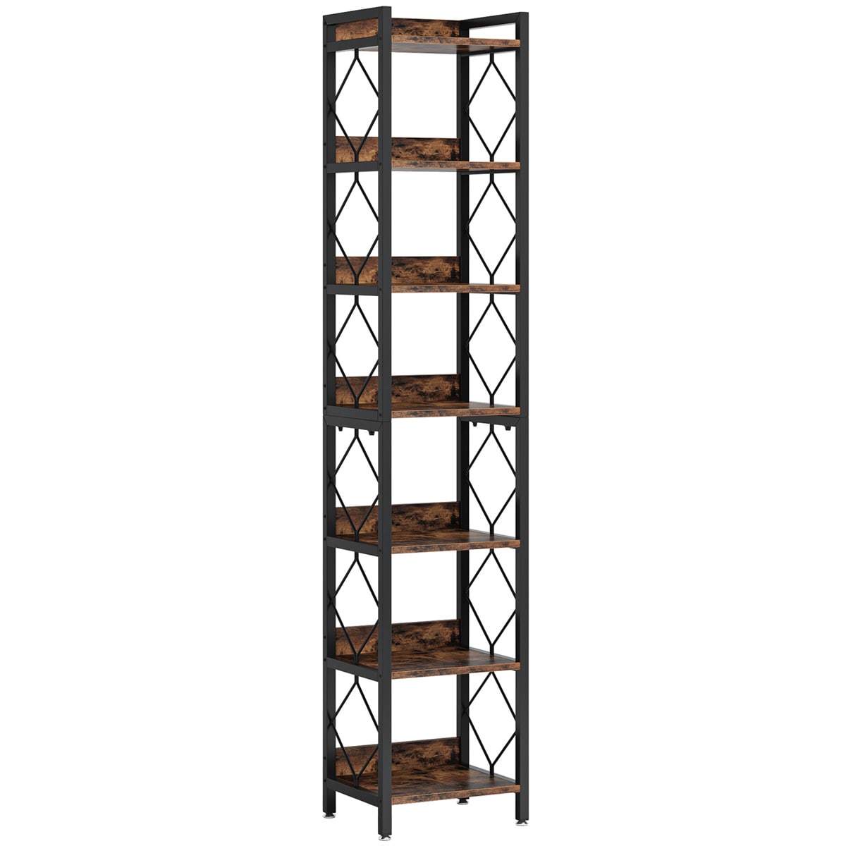 7-Tier Corner Shelf, Bookshelf Corner Bookcase_voghion.com