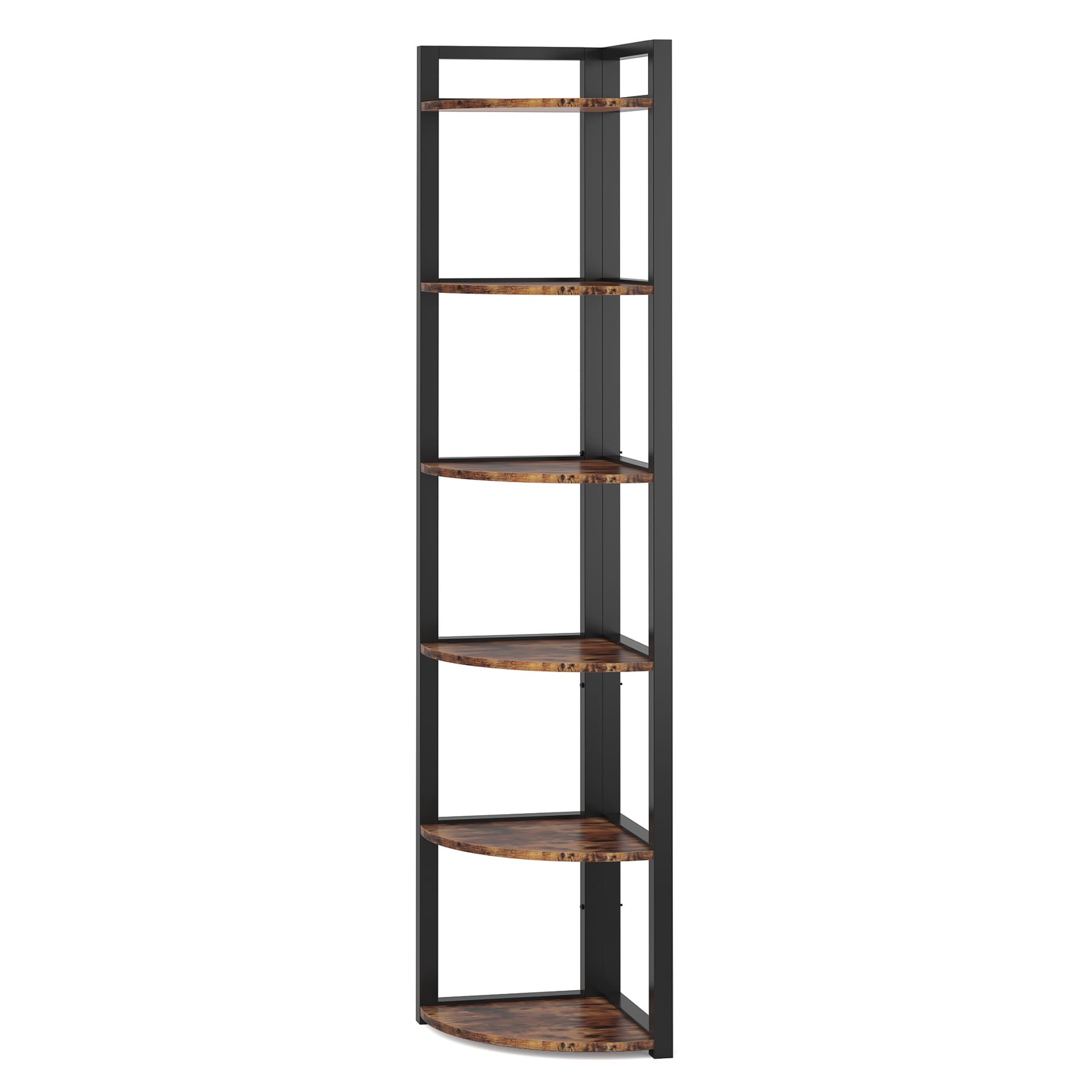 6-Tier Corner Shelf, Small Corner Bookshelf Storage Rack_voghion.com