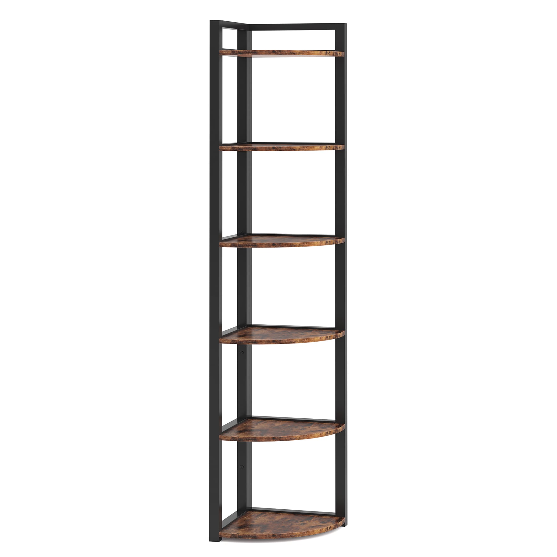 6-Tier Corner Shelf, Small Corner Bookshelf Storage Rack_voghion.com