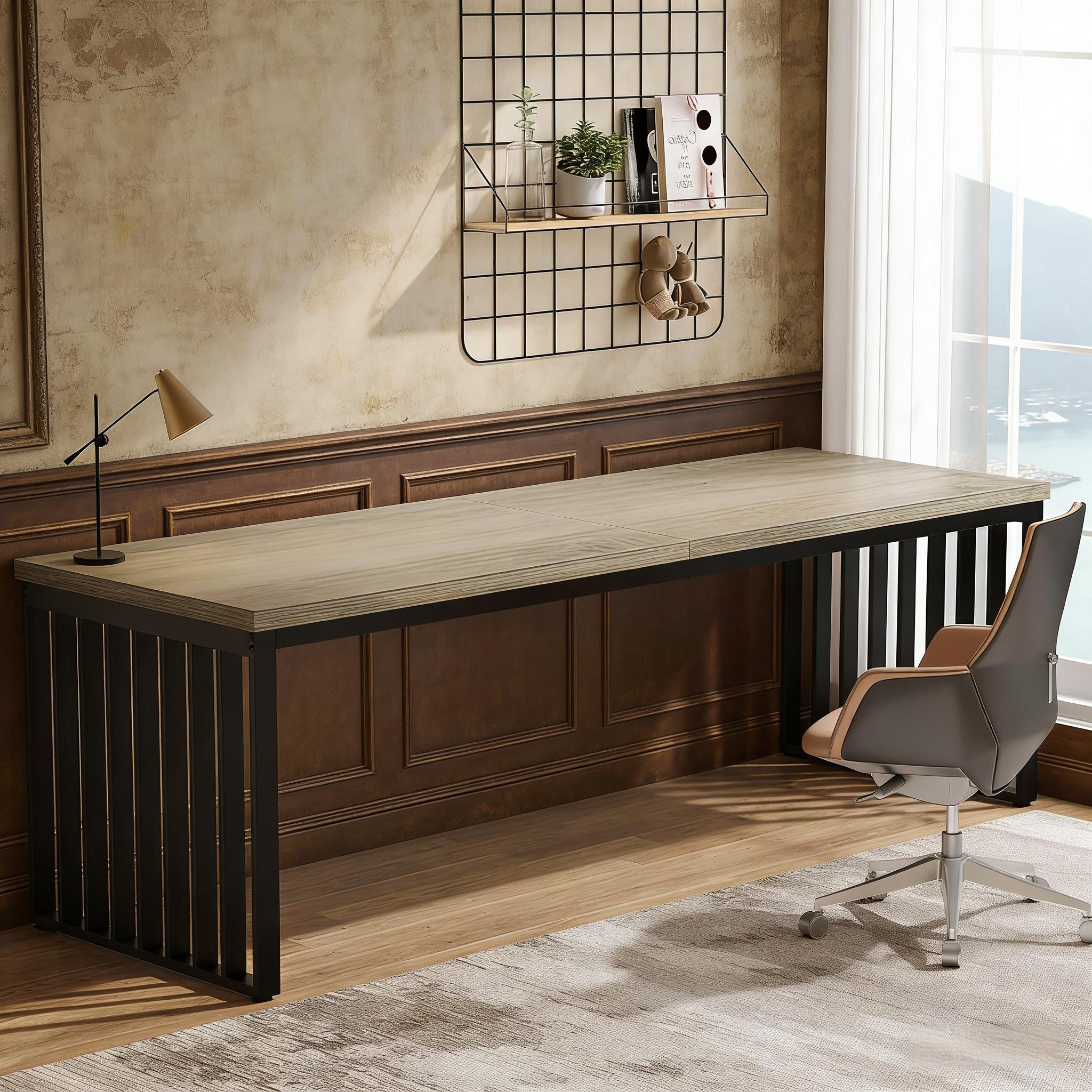 Two Person Desk, Long Executive Desk Double Computer Desk_voghion.com