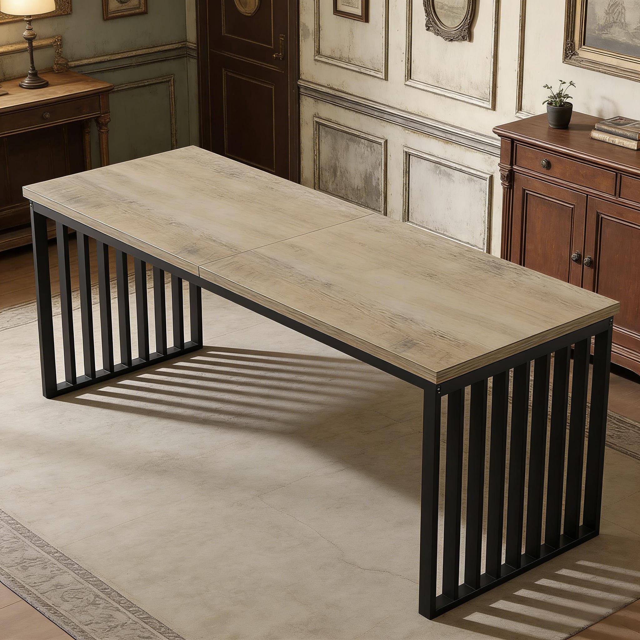 Two Person Desk, Long Executive Desk Double Computer Desk_voghion.com