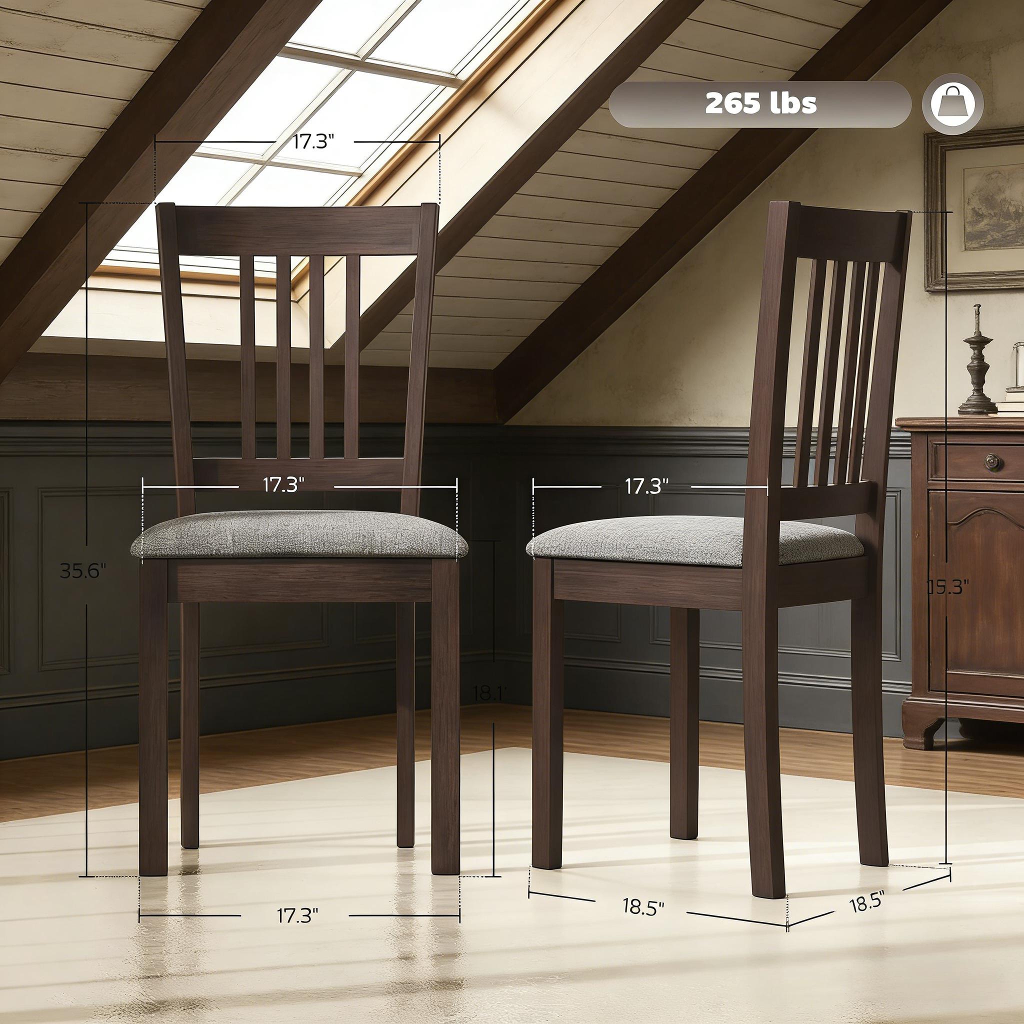 Dining Chairs Set Of 2 Linen Upholstered Kitchen Chairs_voghion.com