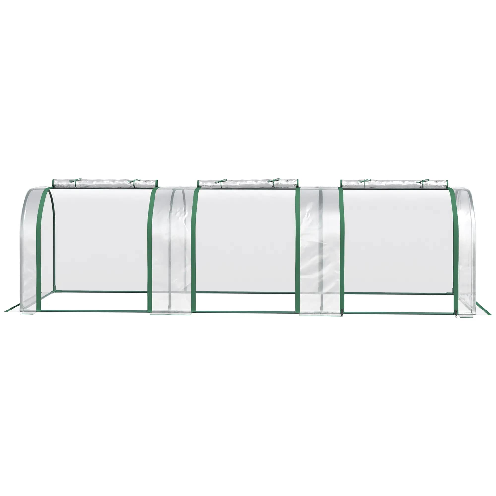 9.7' L X 3' W X 2.5' H Portable Tunneled Greenhouse With 3 Zippered Doors_maomaolike.com