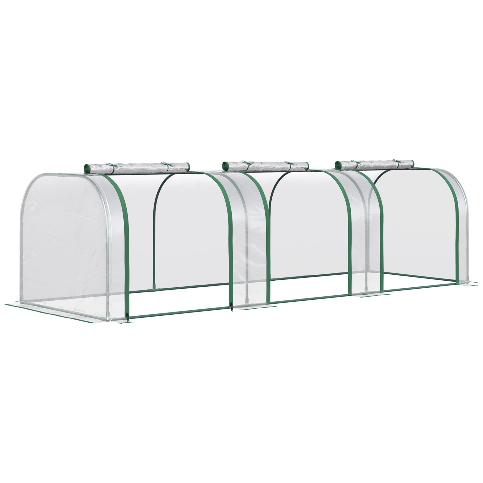 9.7' L X 3' W X 2.5' H Portable Tunneled Greenhouse With 3 Zippered Doors_maomaolike.com