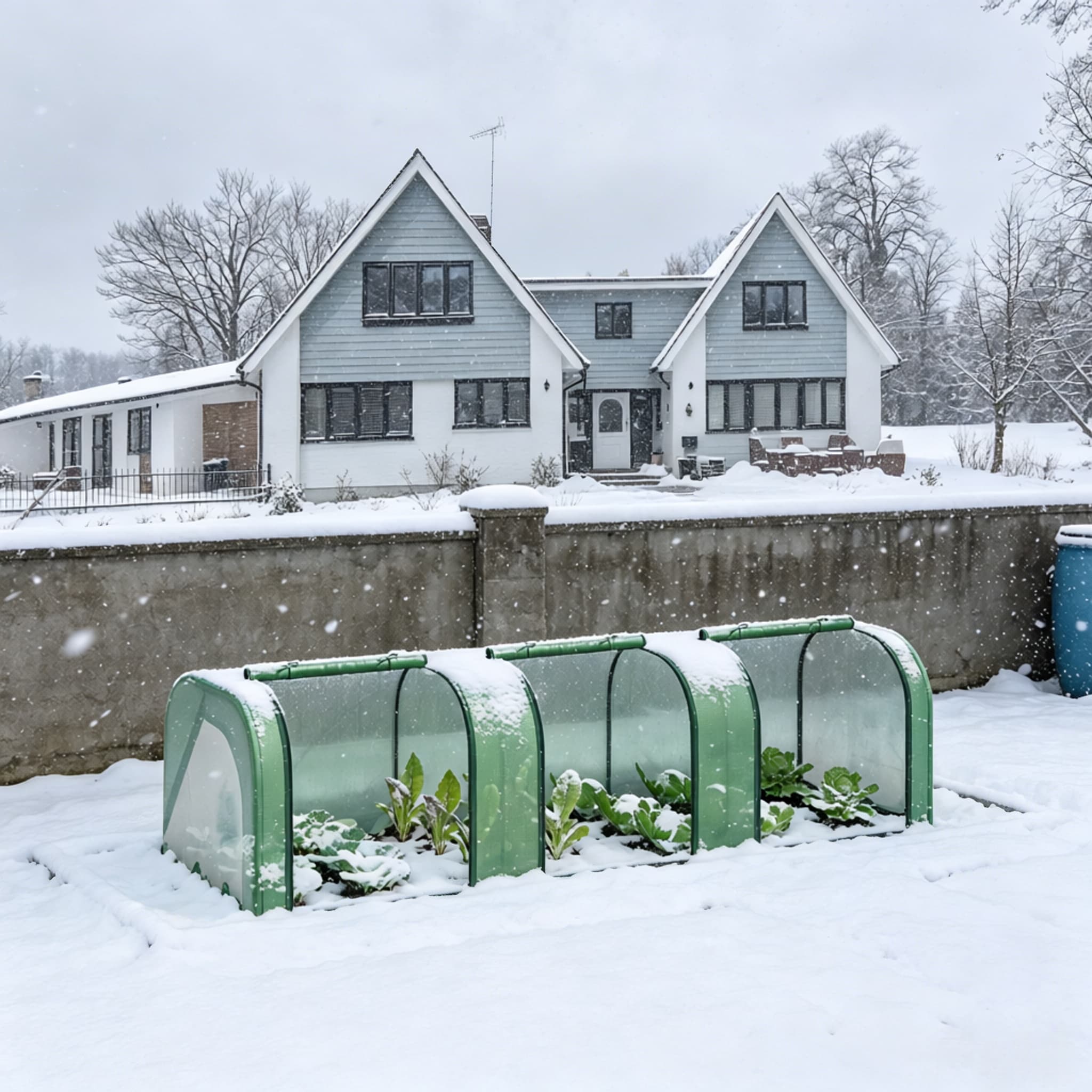 9.7' L X 3' W X 2.5' H Portable Tunneled Greenhouse With 3 Zippered Doors, Water/UV Fighting PE Cover Green_voghion.com