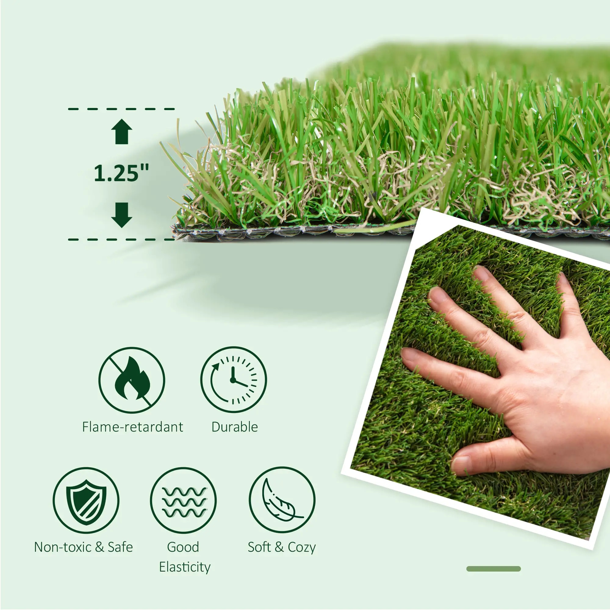 10' X 3' Artificial Turf Grass With Simulated Look & Feel UV Protection, & Drain Holes For Rain_maomaolike.com