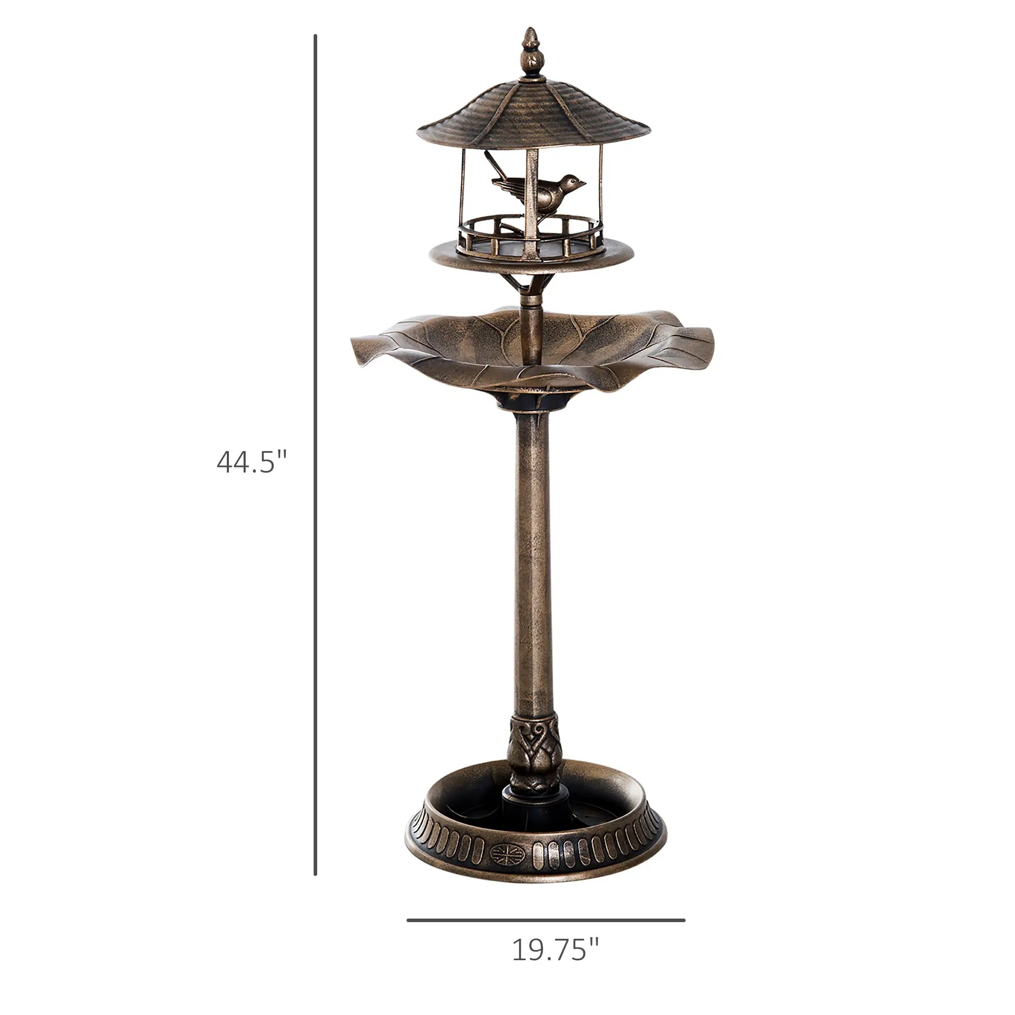 3 In 1 Garden Bird Bath Bowl Pedestal With Bird Feeder, Large Water Basin, Underneath Flower Planter_maomaolike.com