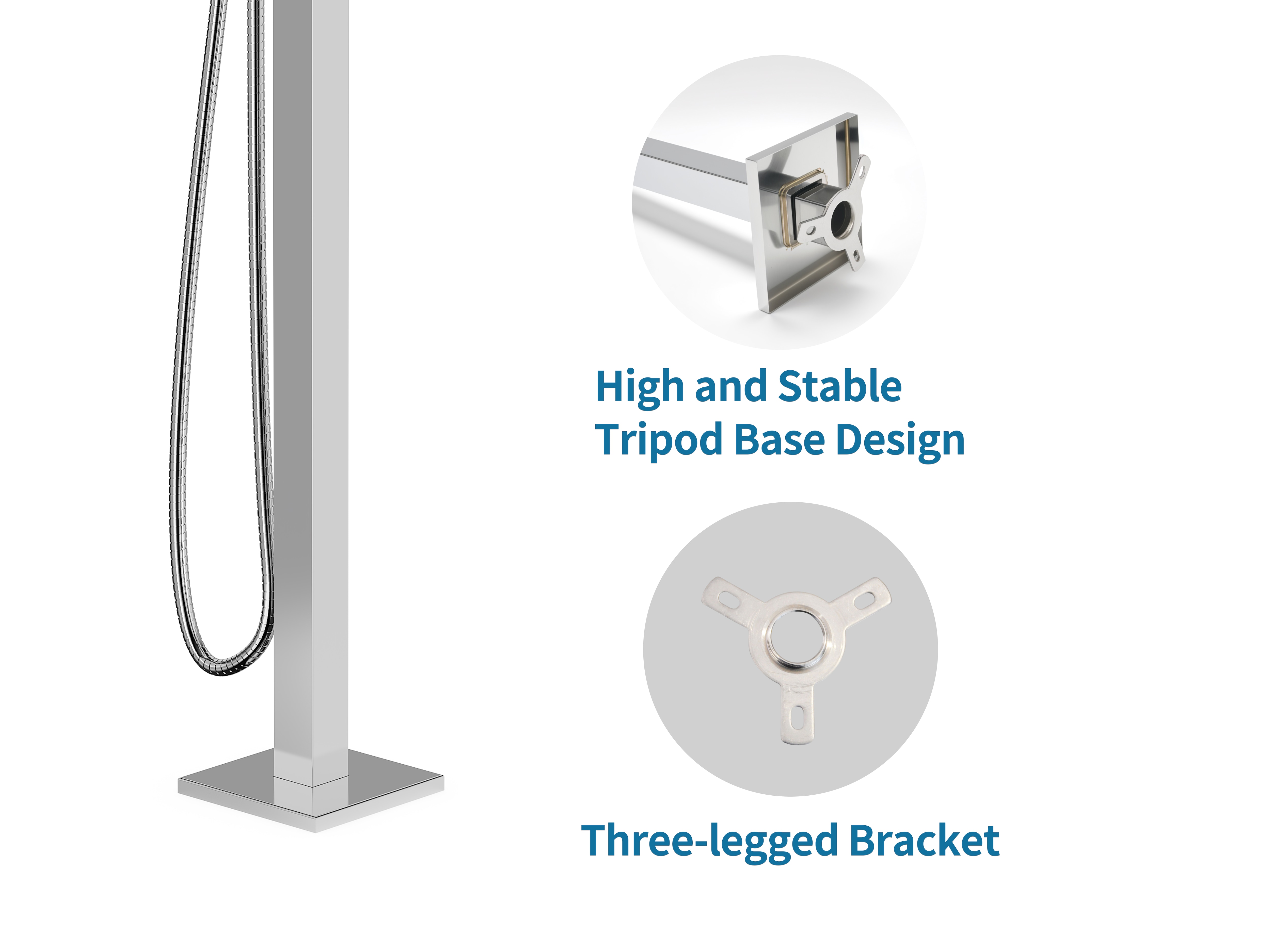 Freestanding Waterfall Bathtub Faucet With Hand Shower Chrome_voghion.com
